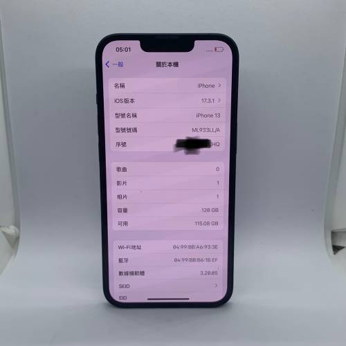 ✨ iphone13，128GB，午夜暗/Midnight Dark ，99%New 靓機！