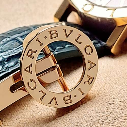 Bvlgari 18k 黃金 16mm雙摺錶扣＊極新淨