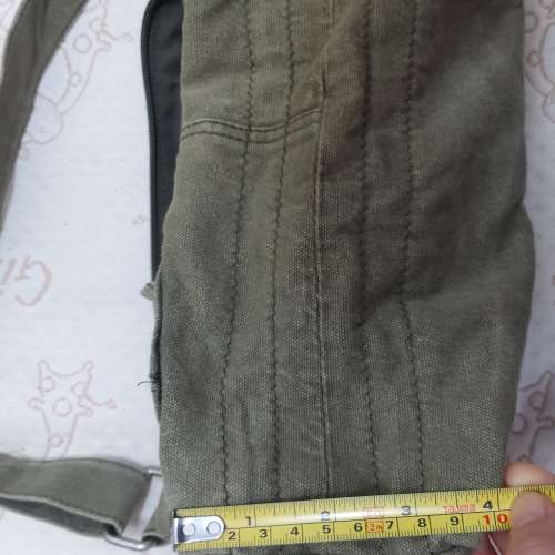 二手軍綠色帆布斜挎包 單肩包 斜孭袋 側背袋 環保袋 購物袋 手提袋 單肩袋 雜物袋 ...