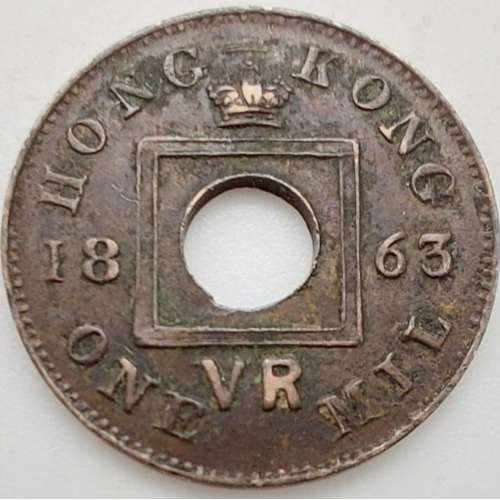(1863)Hong Kong one mil/(1863)香港一文/流通幣/Ref833