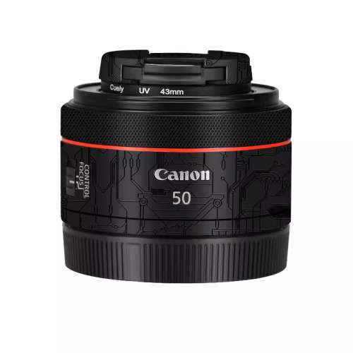 3M Sticker Film Cover For Canon RF 50mm F1.8 STM 鏡頭保護貼 - 電路黑色