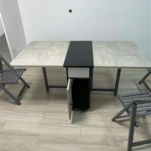 实木 可折疊餐桌椅組合