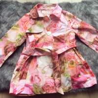 Rose print trench coat (kids wear)