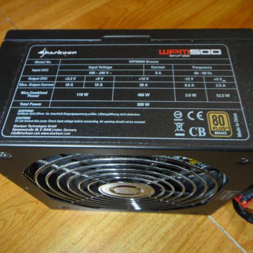 Sharkoon WPM500 Bronze Power Supply 半模組火牛 不齊線