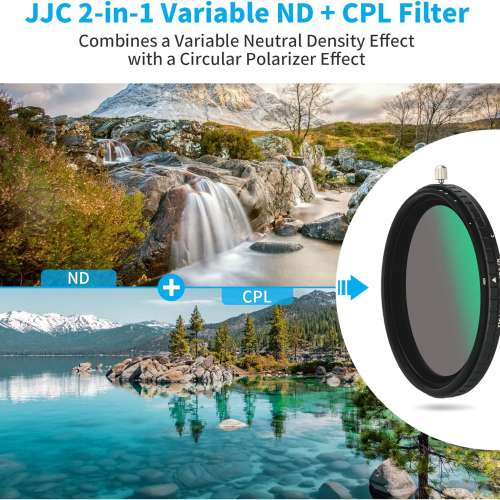 JJC 2-in-1 Variable ND2-ND32 & CPL Filter (49mm -82mm) 偏光連可調減光濾鏡