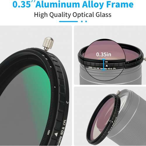 JJC 2-in-1 Variable ND2-ND32 & CPL Filter (49mm -82mm) 偏光連可調減光濾鏡