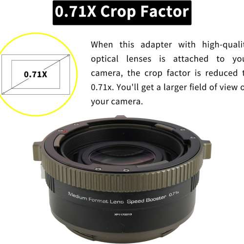 XPIMAGE Speed Booster M645 - GFX 0.71 Reducing Lens Adapter Ring 減焦增光接環