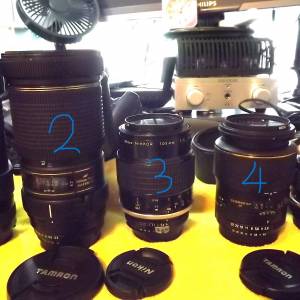 放五支有90%新微距鏡,TAMRON(NIKON Ais用)及原廠NIKON手動對焦微距=$600(最平個支)