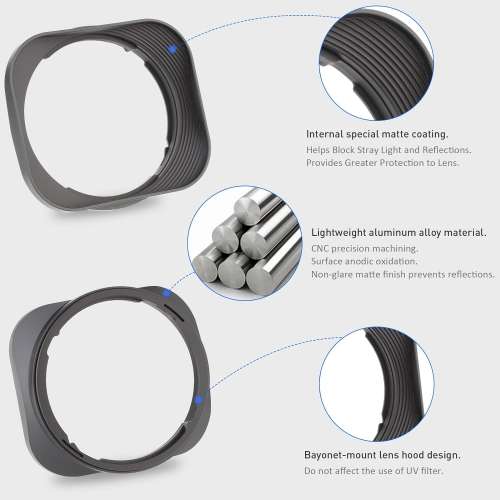 HAOGE LH-X33 Bayonet Square Metal Lens Hood 專用方形遮光罩