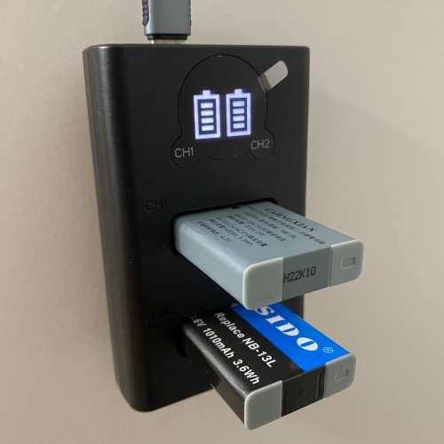 Canon 用 副廠電 NB-13L 兩粒 加 雙電充電器