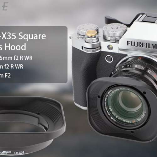 Haoge LH-X35 Bayonet Square Metal Lens Hood For Fujifilm Fujinon XF 35mm f2 R WR