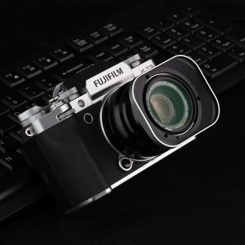 Haoge LH-X35 Bayonet Square Metal Lens Hood For Fujifilm 銀色方形遮光罩