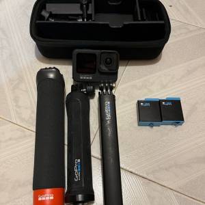 只用數次）GoPro hero 9 black(連收據、兩枝GoPro 自拍棍、記憶卡）