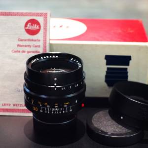 Leica Noctilux-M 50mm f1.0 v2 lens with hood, cert., full packing