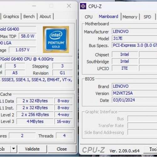 Lenovo IdeaCentre 3 07IMB05 10代 intel Pentium Gold G6400 8GB Ram 256GB Nvme