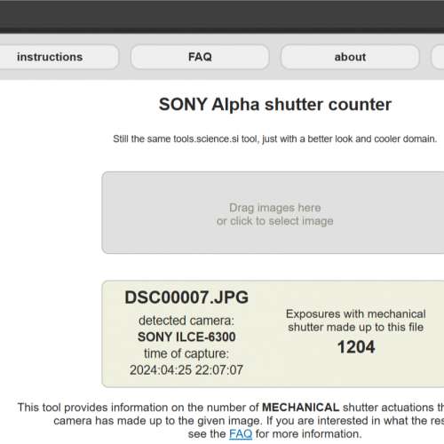 Sony α6300 / A6300 快門數 千二