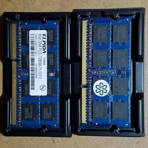 2 PCS of ELPIDA DDR3 8GB (TOTAL 16GB) 1600MHz 1.35V NOTEBOOK RAM