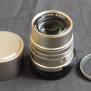 Contax G90 f2.8 Carl Zeiss Sonnar T* 附原裝GG-3 hood,hood cap P filter 95% new