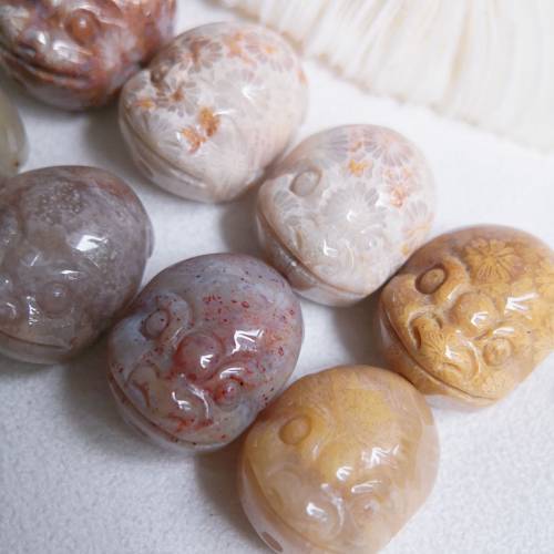 天然珊瑚玉 金蟾通孔手串小件