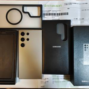 完美如新,香港行貨,灰色Samsung s24 ultra 5G 256gb 雙卡雙待 dual sim, 全套齊