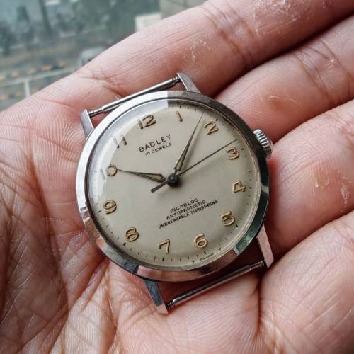 古董50年代瑞士 Badley 上鍊機械錶