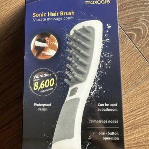 原價$400 防脫髪,聲波電動按摩髪梳-Maxcare Sonic Hair Brush Vibrate Massage