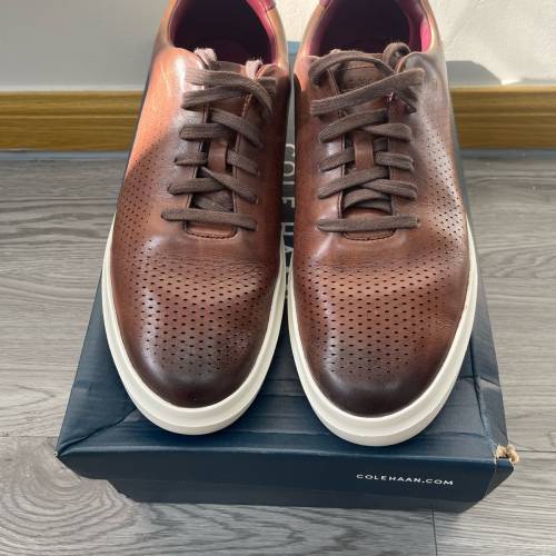 全新有盒美國品牌Cole Haan 啡色寬楦牛津小板鞋