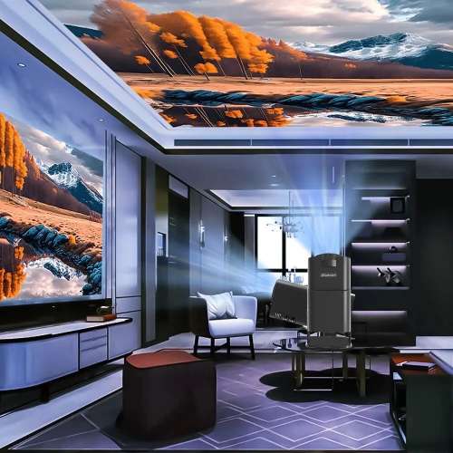 Smart Projector 4K Wi-Fi 6 (Dual Band 2.4/5GHz) , Native 1080P, Built-in Android