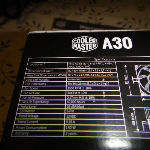 Cooler Master A30 AMD CPU散熱器 Socket AM4