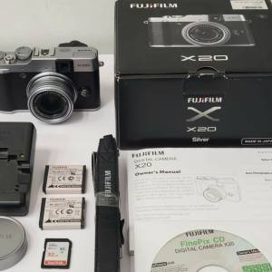 Fujifilm X20 Sliver (富士 x 20 銀色 數碼相機) - 98% New，送額外 配件