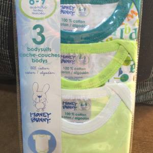 👶 HONEY BUNNY Baby Bodysuit 3pc Gift Set 6-9 months MIX Color NEW 嬰兒 連體衣...
