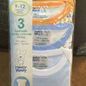 👶 HONEY BUNNY Baby Bodysuit 3pc Gift Set 9-12 months MIX NEW 嬰兒 連體衣 3件套...