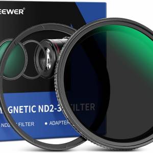 NEEWER Magnetic Variable ND Filter ND2-ND32(1-5 Stops) With Magnetic Adapter
