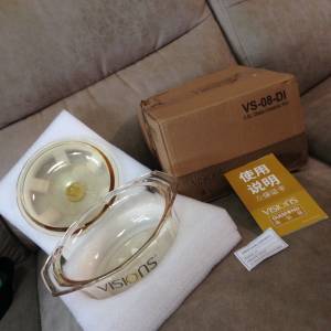 🥘 VISIONS 0.8L Glass Ceramic Pot with Cover VS-08-DI NEW 全新 康寧 晶彩透明鍋...