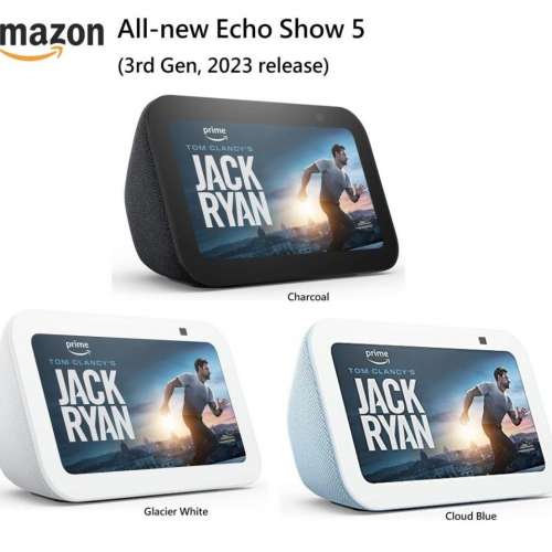 Amazon Echo Show 5 (3rd Gen, 2023 release) 2x the bass,clearer sound,全新水貨!