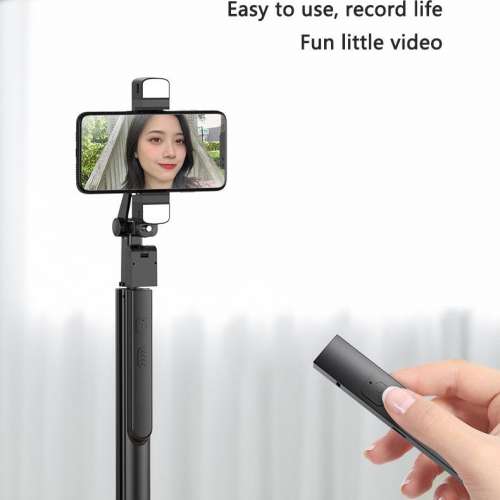 靚牌子K30可折疊雙補光燈手持穩定器藍牙自拍杆三腳架帶快門線遙控