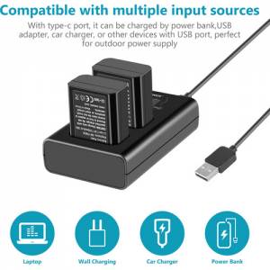 NEEWER SONY NP-FW50 Lithium-Ion Battery With LCD Display USB Charger 代用鋰電...