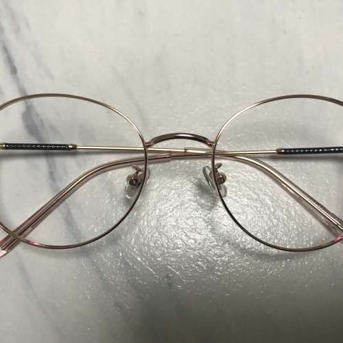 防藍光玫瑰金色梨形眼鏡(A105)