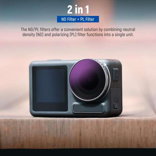 Neewer ND8/PL, ND16/PL, ND32/PL and ND64/PL Filter Set For DJI Osmo Action 4