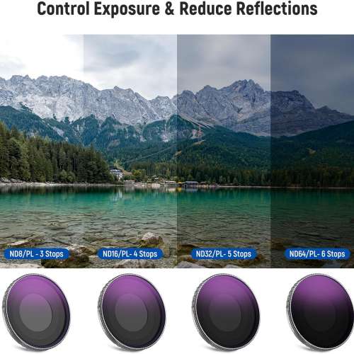 Neewer ND8/PL, ND16/PL, ND32/PL and ND64/PL Filter Set For DJI Osmo Action 4