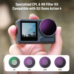 Neewer 4-Filter Set  ND8, ND16, ND32, and Polarizer Filter For DJI Osmo Action 4