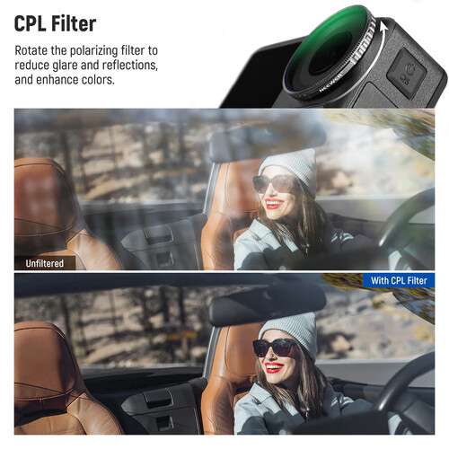 Neewer 4-Filter Set  ND8, ND16, ND32, and Polarizer Filter For DJI Osmo Action 4