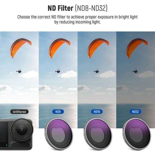 Neewer 4-Filter Set  ND8, ND16, ND32, and Polarizer Filter For DJI Osmo Action 4