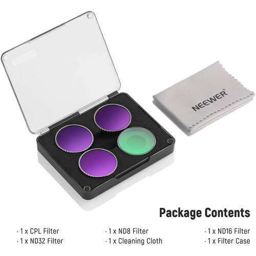 Neewer 4-Filter Set  ND8, ND16, ND32, and Polarizer Filter For DJI Osmo Action 4