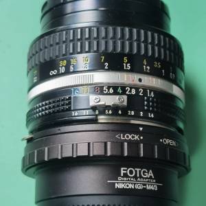 [大光圈] Nikon 50mm F1.4 AI + NIKON(G)-M4/3轉接環 合Lumix Olympus M4/3機使用