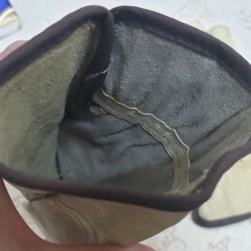 全新 米色+灰色全皮燒焊手套 燒焊手襪 勞工手套 建築手套 野營燒烤手套 耐磨 耐熱 ...