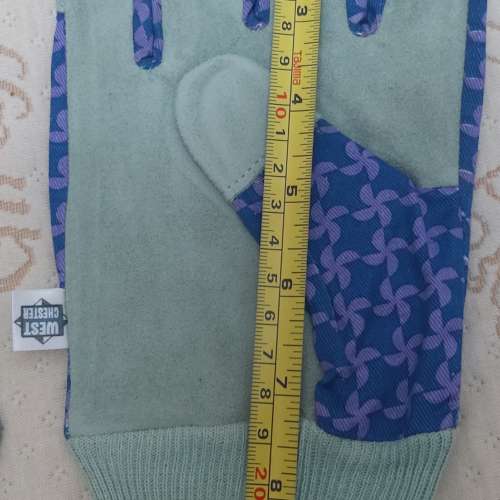 全新 灰綠色+紫花圖案燒焊手套 燒焊手襪 勞工手套 建築手套 野營燒烤手套 耐磨 耐熱...