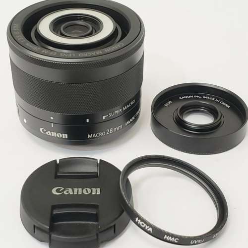 Canon EF-M MACRO 28mm f/3.5 IS STM (內置 LED 補光燈微距鏡頭) - 95% New，送 HO...