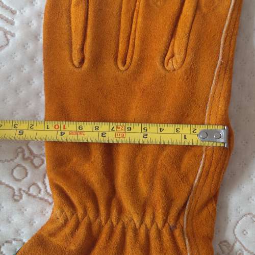 全新 泥黃色全皮厚料燒焊手套一對 燒焊手襪 勞工手套 建築手套 野營燒烤手套 耐磨 ...