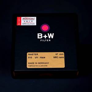 (九九新）B+W UV-Haze 010 MRC Nano MASTER Filter 67mm, 72mm